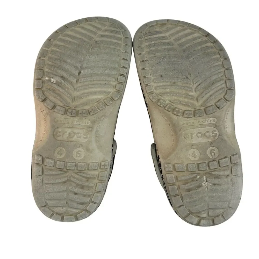 Crocs classic animal remix clog zebra leopard Mens 4 Women 6 Preowned